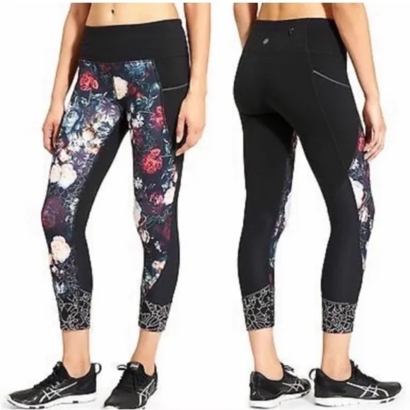 Athleta leggings Capri floral women’s size M - Picture 2 of 6